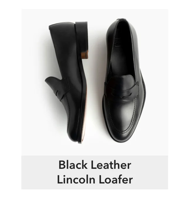 Black Leather Lincoln Loafer