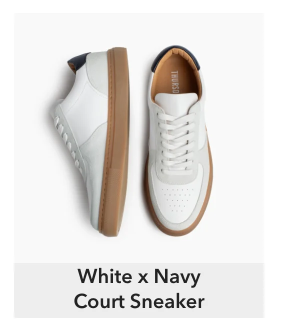 White X Navy Court Sneaker