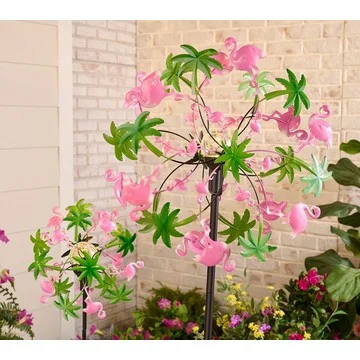 Temp-tations Outdoors Set of 2 Wind Spinners with Solar Lights