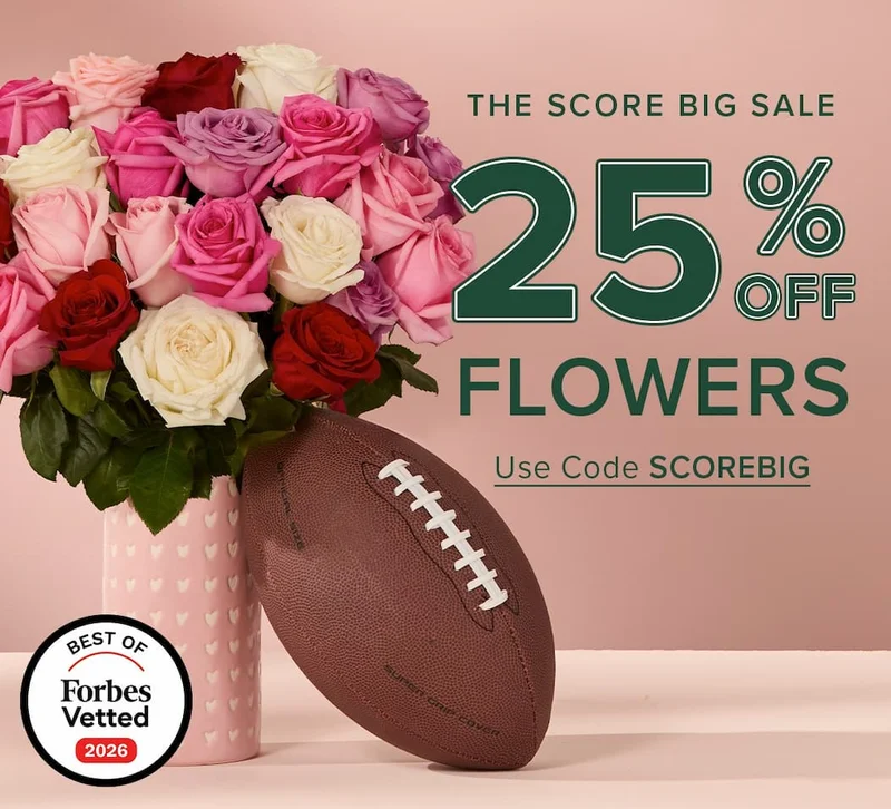The Score Big Sale: 25% Off Flowers. Use code discount code