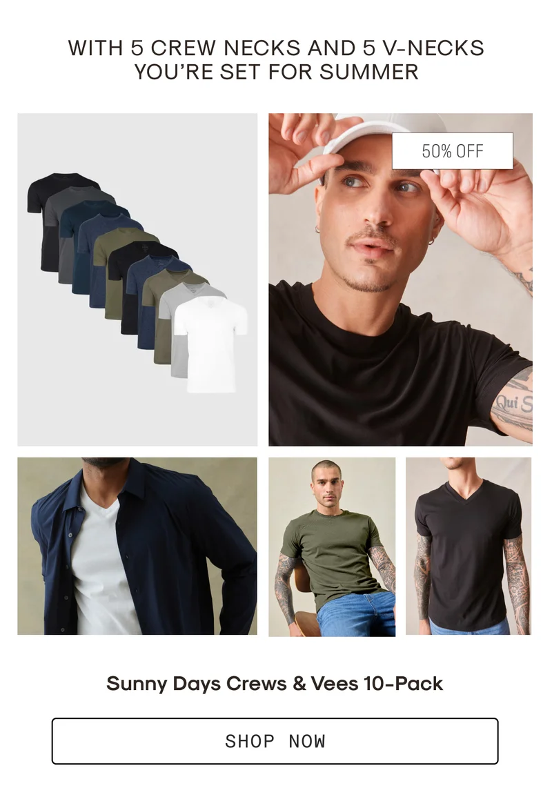 Sunny Days Crews & Vees 10-Pack