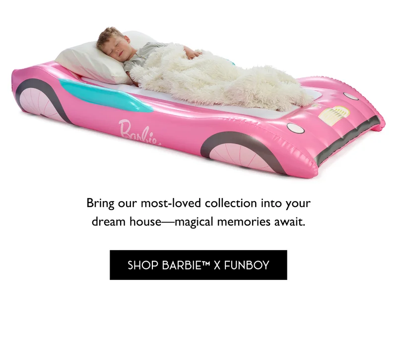 Bring our most loved-collection into your dream house-magical memories await.- Shop Barbie x FUNBOY