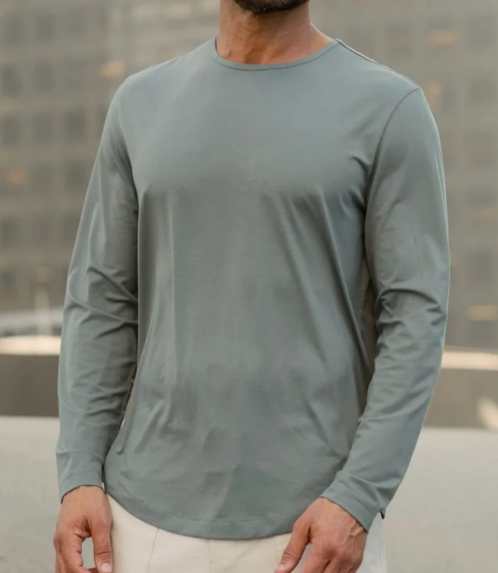 AO Long Sleeve Curve-Hem Tee