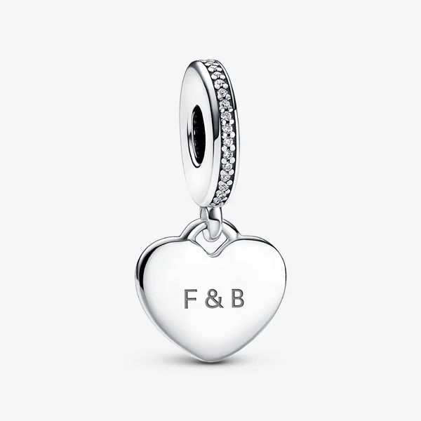 Engravable Heart Tag Dangle Charm Engravable Heart Tag Dangle Charm