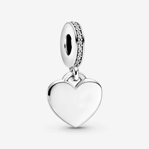 Engravable Heart Tag Dangle Charm Engravable Heart Tag Dangle Charm