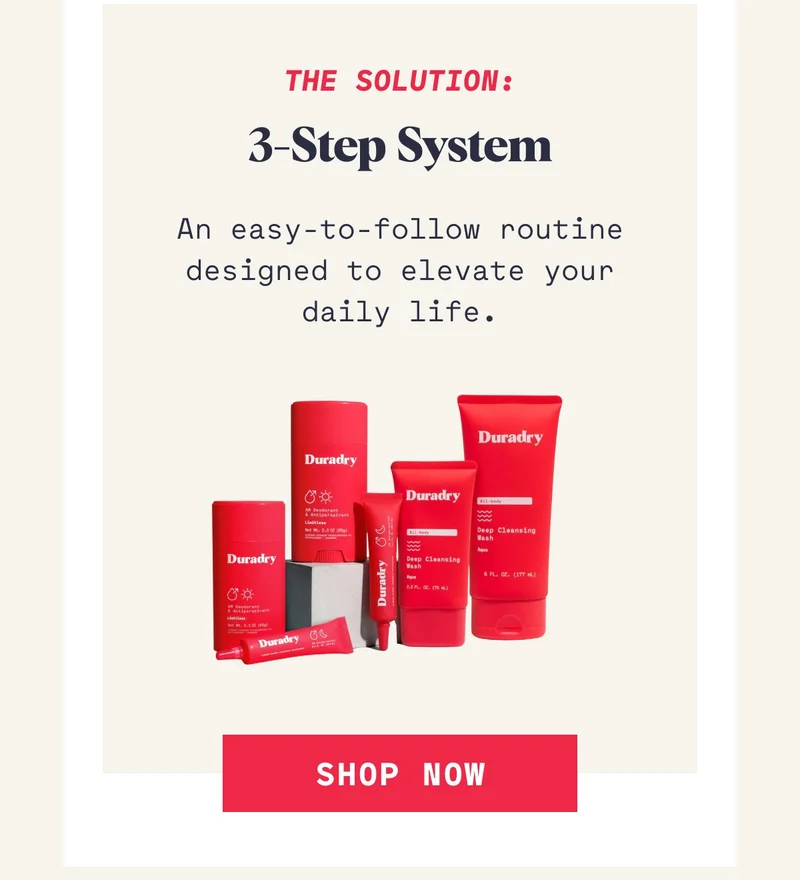 The Solution: 3-Step System An easy-to-follow routine designed to elevate your daily life. Shop Now