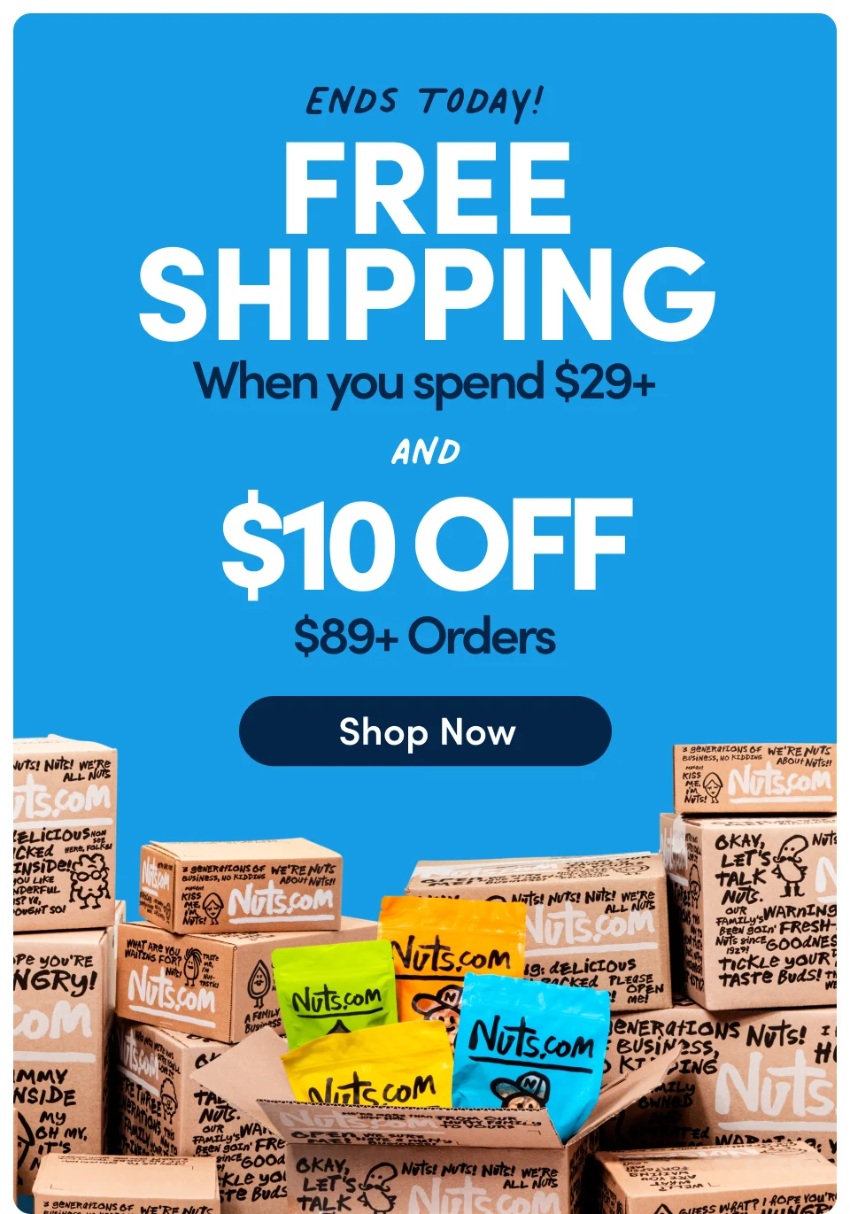 Ends today! Free Shipping when you spend $29+ orders and $10 OFF on $89+ Orders; Redeem Here