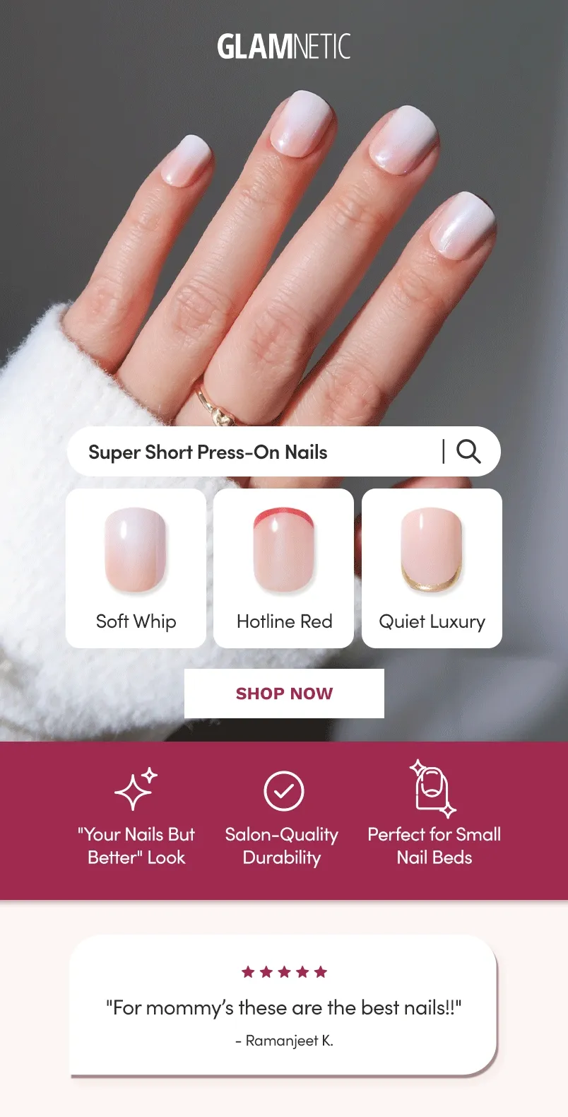 Super Short Press-On Nails. Shop Now