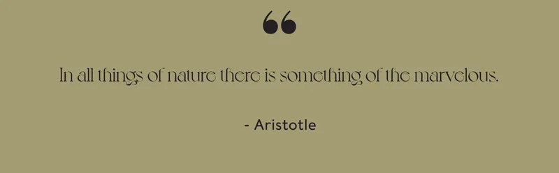 In all things of nature there is something of the marvelous. - Aristotle