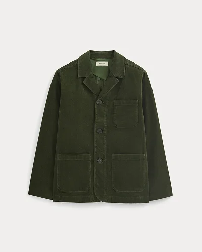Image | Fine Wale Corduroy Chore Blazer | Dark Forest