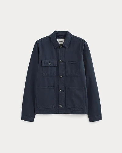 Image | The Denim Utility Jacket | Garment-Dyed Navy