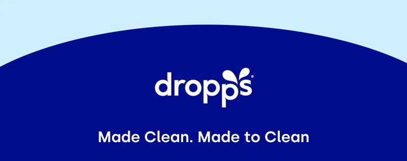 Dropps logo. Made Clean. Made to Clean.
