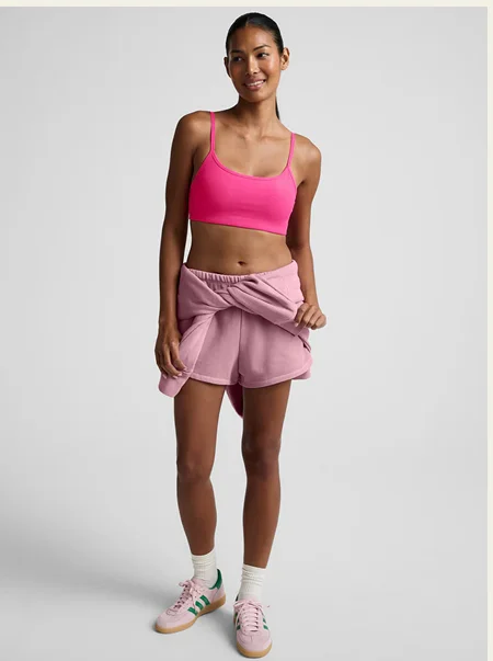 Fade Out Mid-Rise Short in Washed Rich Raspberry