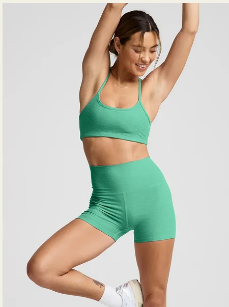 Spacedye Keep Pace 3" Short in Bright Emerald Heather