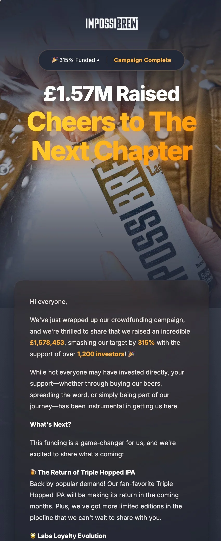 £1.57M Raised. Cheers to next chapter.