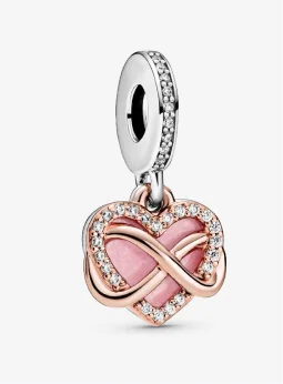 Sparkling Infinity Heart Dangle Charm