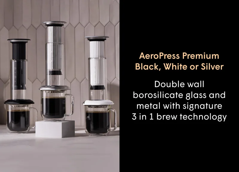 AeroPress Premium Black, White or Silver