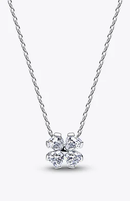Sparkling Lucky Clover Pendant Necklace