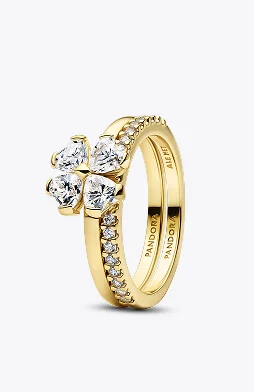 Sparkling Lucky Clover Splittable Ring
