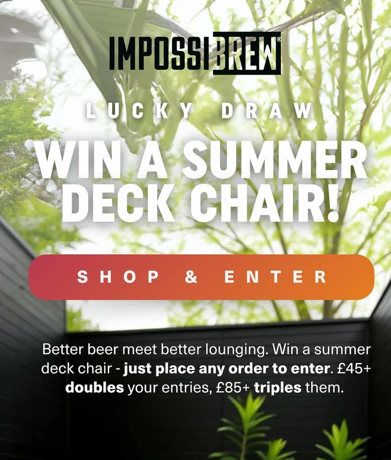 Order today, win a premium deck chair. £45+ = 2 entries, £85+ = 3. 2 weeks only.