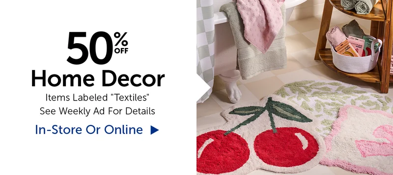 50% Off Home Decor - Items Labeled Textiles