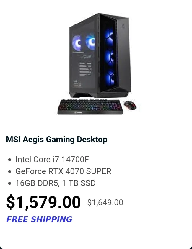MSI Aegis Gaming Desktop