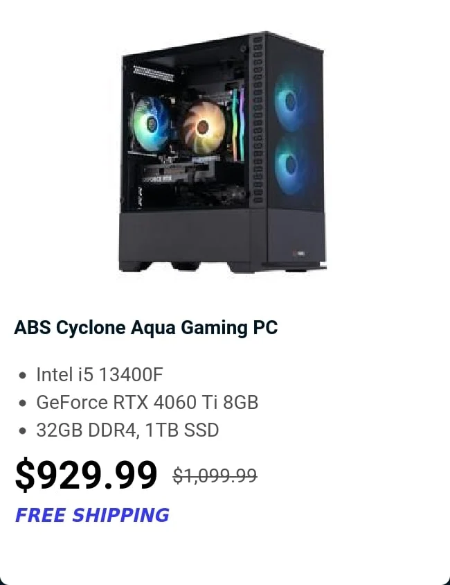 ABS Cyclone Aqua Gaming PC