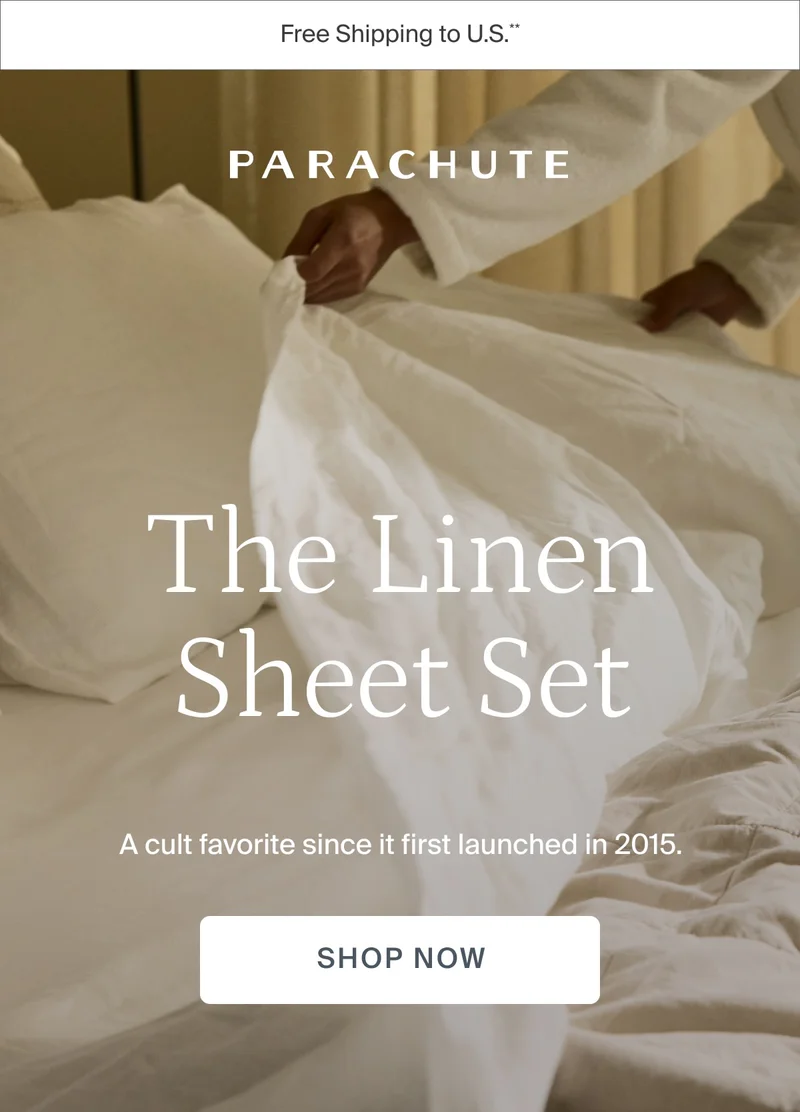 The linen sheet set, a cult favorite since it first launched in 2015. Shop now.