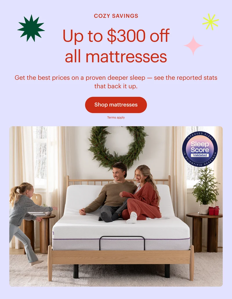 Up to $300 off all mattresses