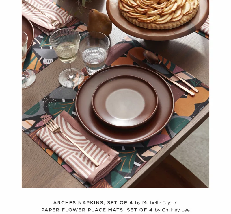Arches Napkins, Paper Flower Place Mats