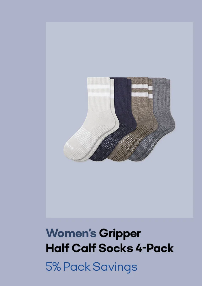 Women's Gripper Half Calf Socks 4-Pack 5% Pack Savings
