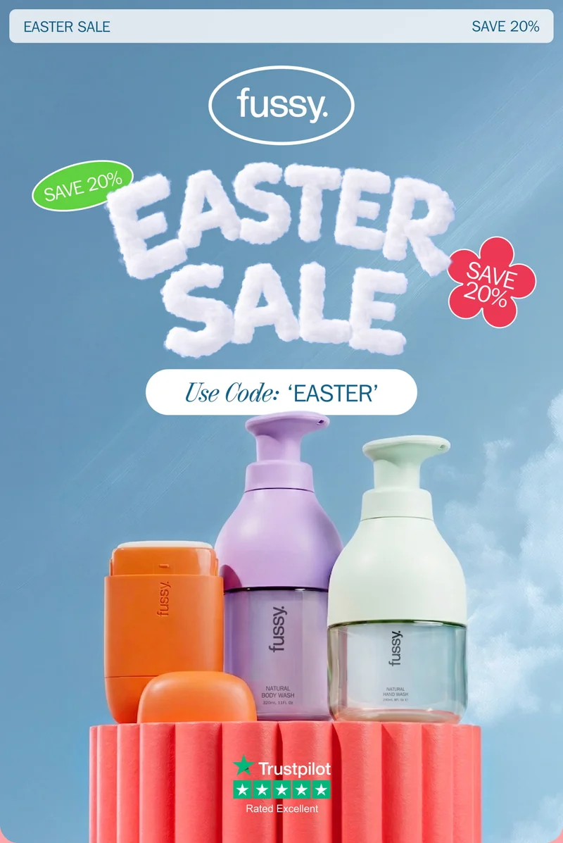 fussy. - Easter Sale Save 20%
