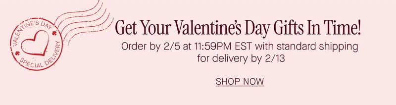 Get Your Valnetine's Day Gifts In Time!