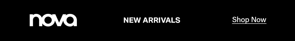 Fashion Nova logo, "NEW ARRIVALS" text, and "Shop Now" call to action. Explore the newest fashion collection today!