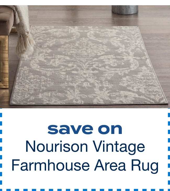 Nourison Jubilant Vintage Farmhouse Damask Area Rug