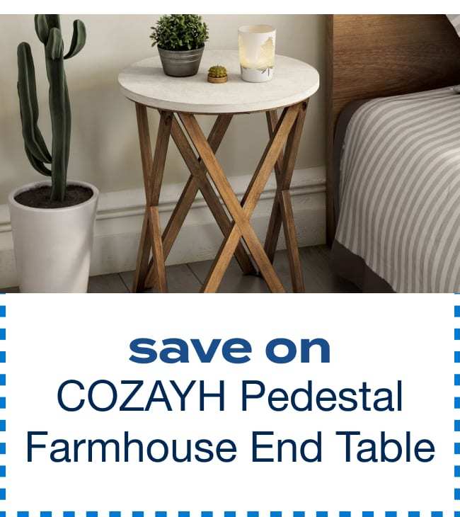 COZAYH Pedestal Farmhouse End Table
