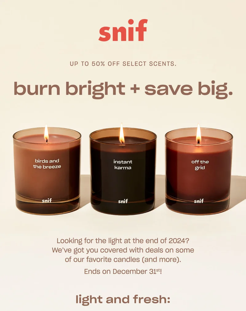 Looking for the light at the end of 2024? We’ve got you covered with deals on some of our favorite candles (and more). Ends on December 31st!
