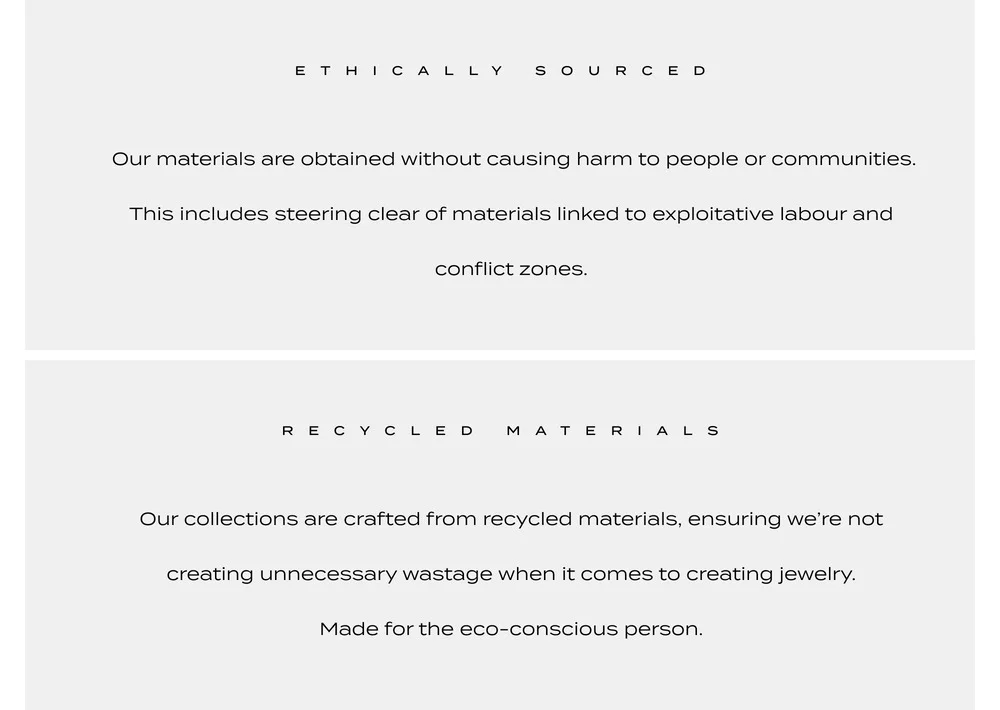We're on a mission to create minimalist jewelry that lasts forever, and leaves no dents on our environment.