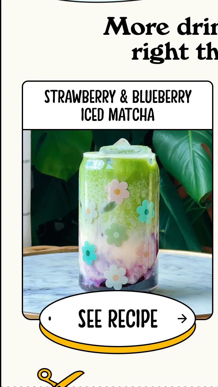 Strawberry & blueberry iced matcha