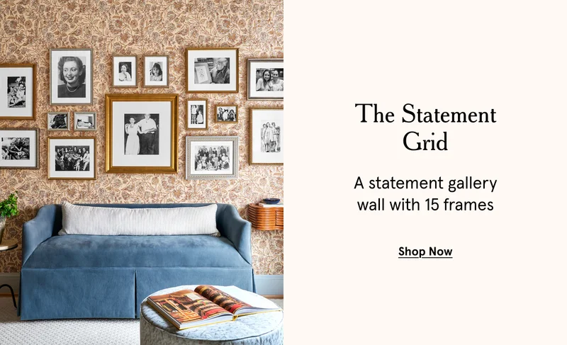 The Statement Grid. A statement gallery wall with 15 frames.