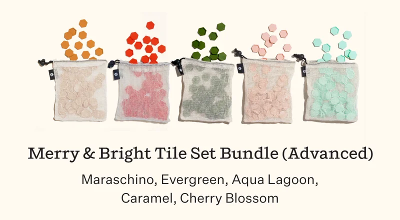 Merry & Bright Tile Set Bundle (Advanced) | Maraschino, Evergreen, Aqua Lagoon, Caramel, Cherry Blossom