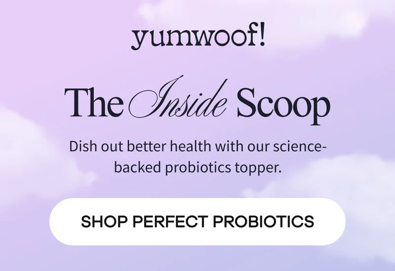 yumwoof! | The Inside Scoop | Dish out better health with our science-backed probiotics topper. | SHOP PERFECT PROBIOTICS