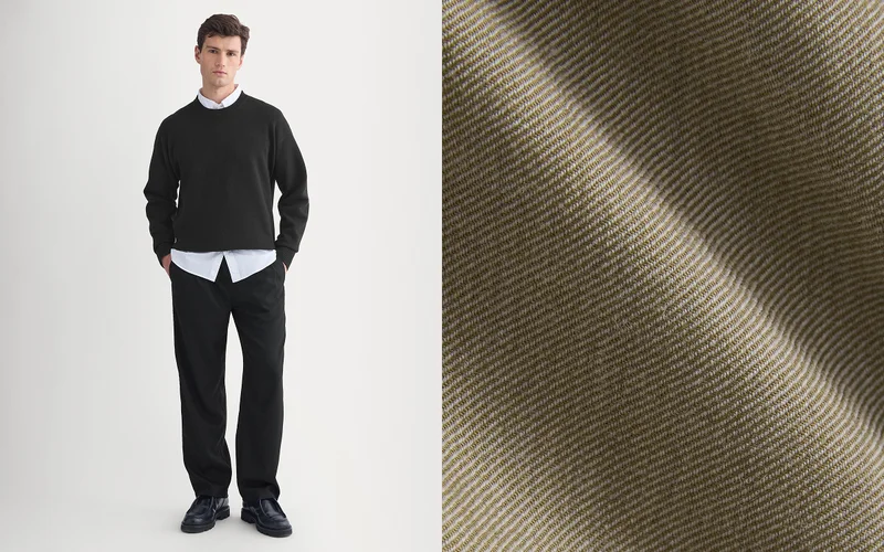 Image | Pleated Trouser in Tailor Twill | Black