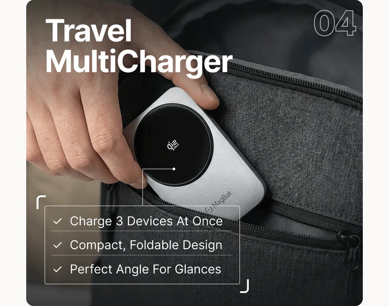 Travel MultiCharger  04 ✓  Charge 3 Devices At Once ✓  Compact, Foldable Design ✓  Perfect Angle For Glances