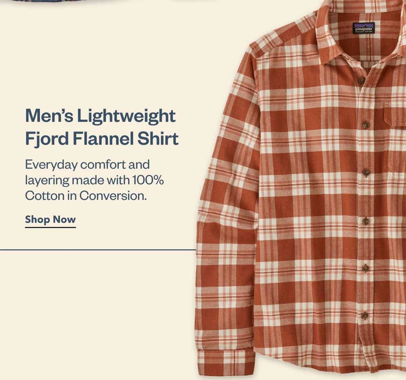 Men’s Lightweight Fjord Flannel Shirt. Everyday comfort and layering made with 100% Cotton in Conversion.