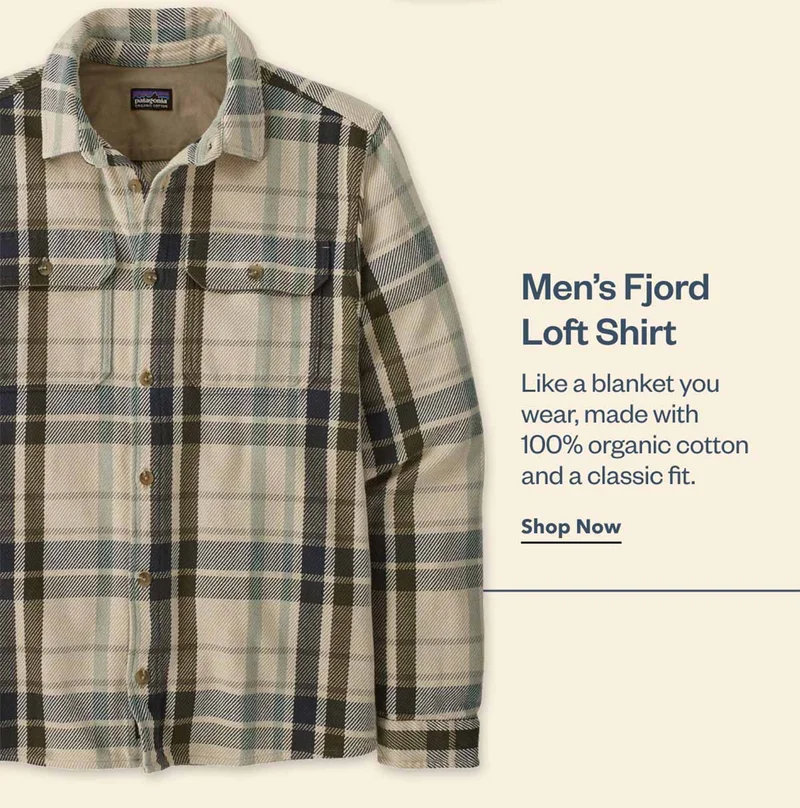 Men’s Fjord Loft Shirt. Like a blanket you wear, made with 100% organic cotton and a classic fit.