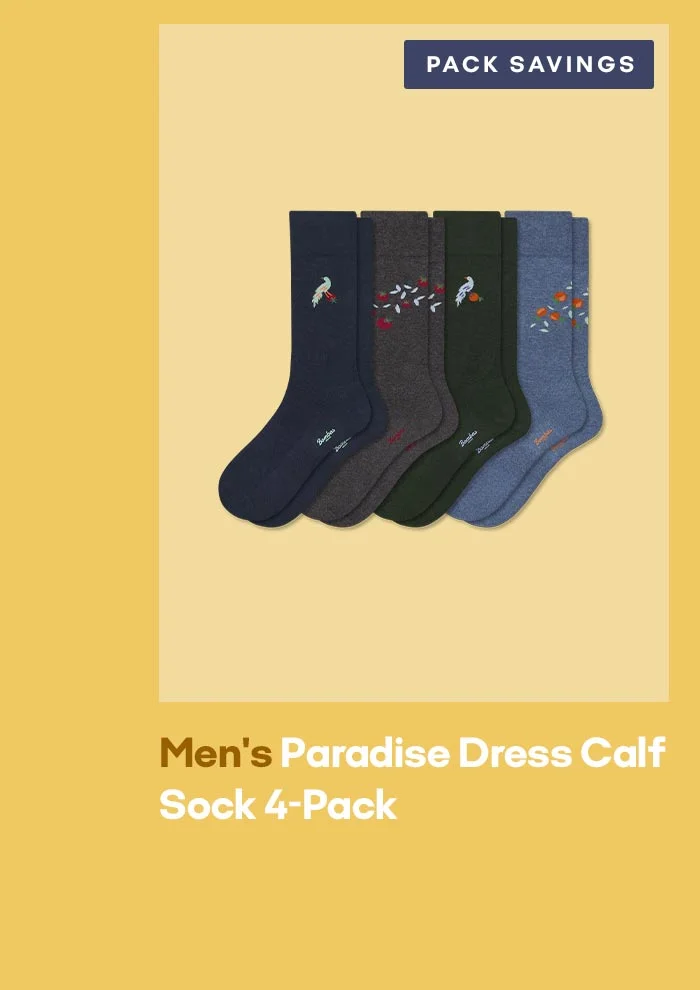 PACK SAVINGS | Men's Paradise Dress Calf Sock 4-Pack