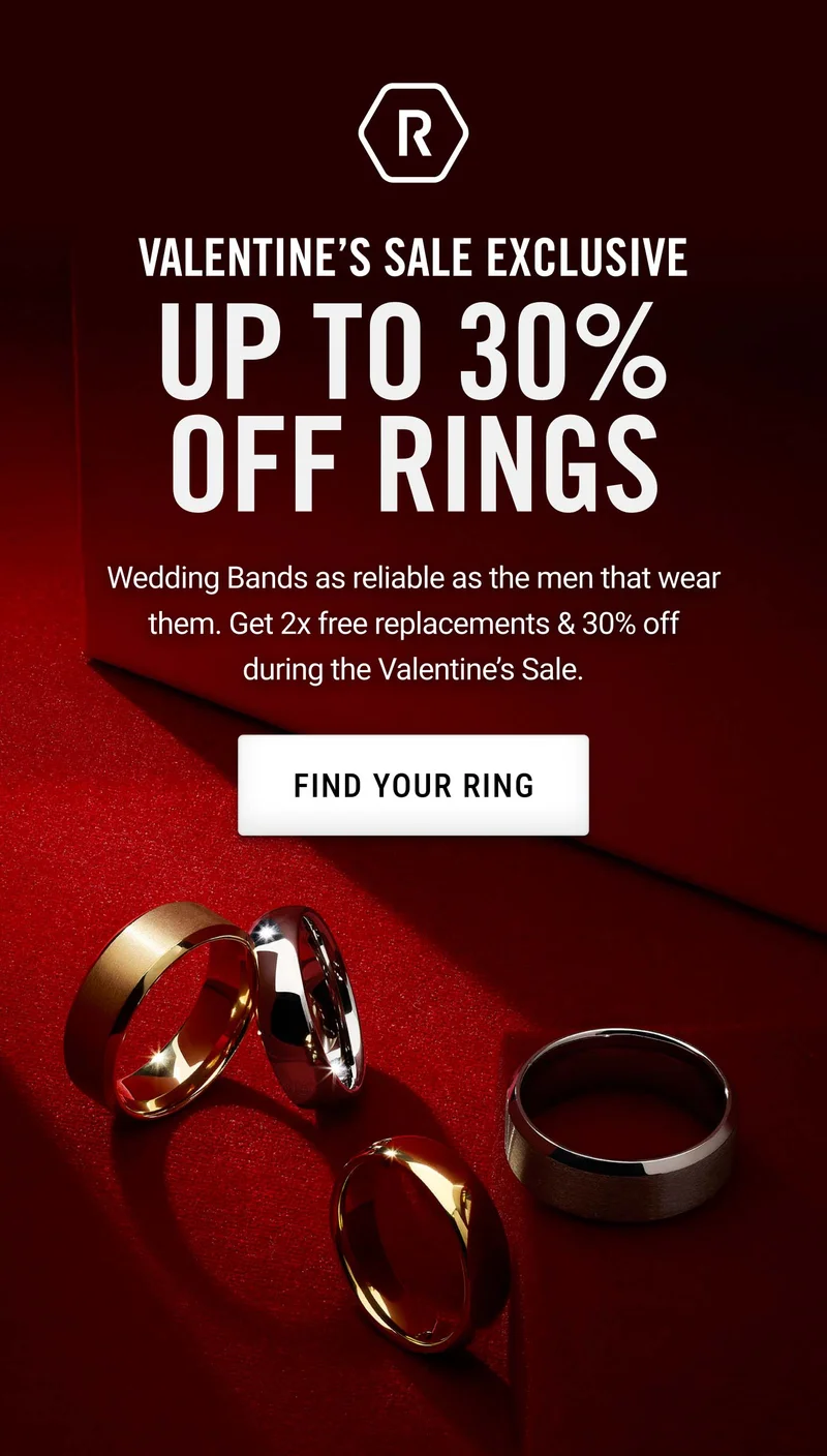 Valentine's Sale Exclusive: Up to 30% Off Rings