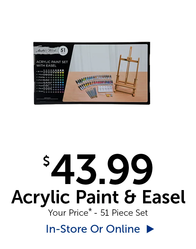 $43.99 Acrylic Paint & Easel - Your Price* - 51 Piece Set