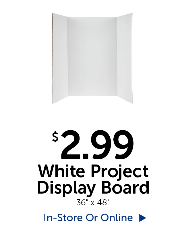 $2.99 White Project Display Board - 36" by 48"